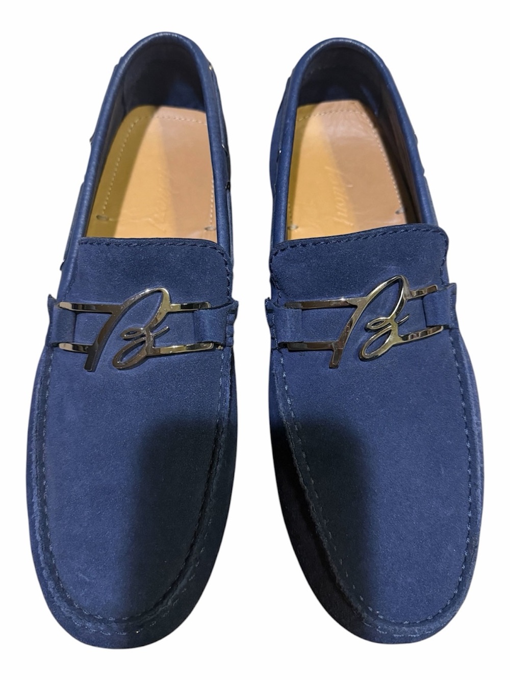 Men’s Brioni Navy Blue Suede Driving Moccasin Loafers